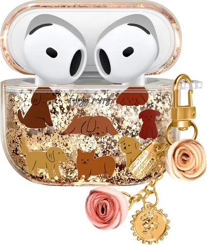 Miniatura 14 de Funda para Apple para Airpods 4 Case 2024 - Arena Movediza Líquida Arte Artístico Estético Funda Mujer Chica Mujeres Brillante Brillo Purpurina