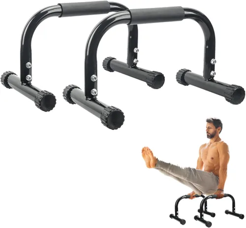 AmazeFan Barras de Paralelas, Barras para Flexiones Entrenamiento de Fuerza para Paradas de Manos, Plancha Completa y Fondos, Calistenia, Negro