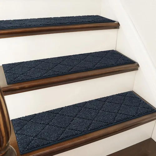 Miniatura 23 de COSY HOMEER - Alfombra antideslizante para esquinas de peldaños interiores, alfombras de escaleras para despegues resistentes al deslizamiento