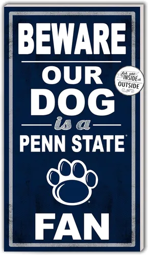 KH Sports Fan Letrero de Penn State Nittany Lions de 11 x 20 pulgadas en Outdoor Beware of Dog, color del equipo