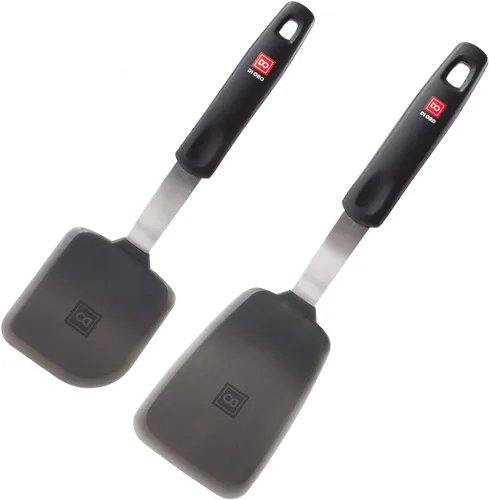 DI ORO - Espátulas para uso en la cocina, silicona resistente al calor de 600 °F, juego de espátulas giratorias para cocinar, espátulas anchas para