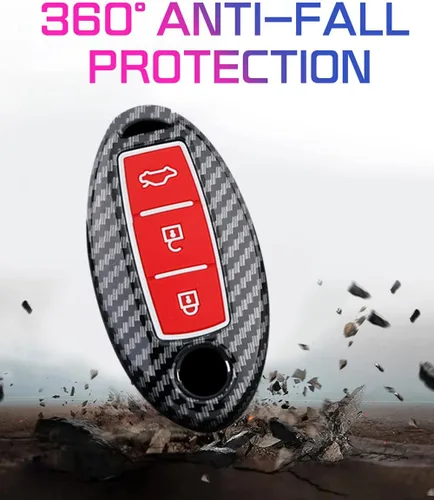 Miniatura 4 de Funda para llavero de 3 botones para Nissan 350Z 370Z Altima Armada CIMA Cube Frontier Fuga GT-R Juke Kicks Lannia Latio Leaf Livina con llavero B