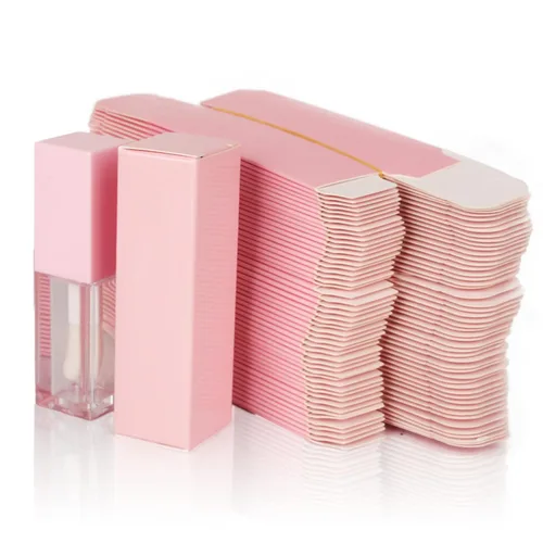 Miniatura 8 de 25 cajas de papel para manualidades de 0.984 x 0.984 x 3.386 in para tubos de brillo de labios, embalaje de lápiz labial de 350 gms, color rosa