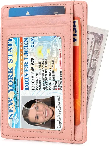 Miniatura 2 de GH Gold Horse Slim RFID - Soporte para tarjetas con sistema de bloqueo billetera de cuero de bolsillo frontal minimalista para mujer