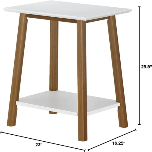 Miniatura 2 de Max & Lily Mesita de noche, moderna mesita de noche de madera maciza de mediados de siglo, mesa auxiliar para dormitorio, mesita de noche