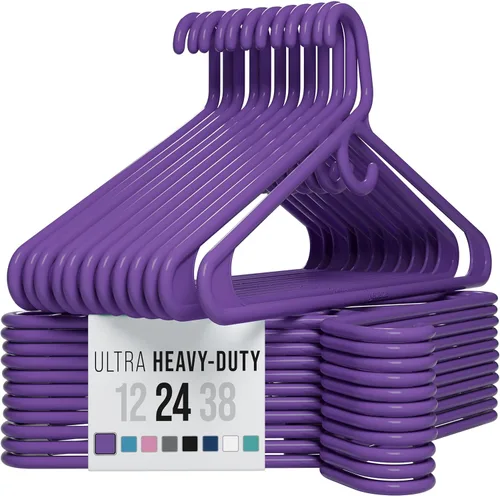 Miniatura 29 de NEATERIZE Perchas gruesas y resistentes, paquete de 38 perchas de plástico color azul marino, ideales para colgar abrigos, chaquetas, jeans