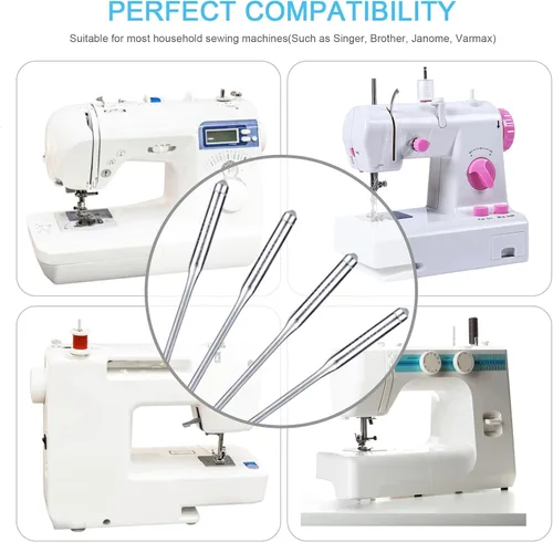 Miniatura 5 de 50 agujas universales para máquina de coser, compatibles con Singer, Brother, Janome, Varmax, tamaños HAX1 65/9, 75/11, 90/14, 100/16, 110/18