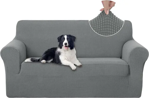 Miniatura 78 de U-NICE HOME Funda elástica para sofá, lavable, protector de muebles para sofá de 3 cojines, apta para mascotas (sofá, gris)