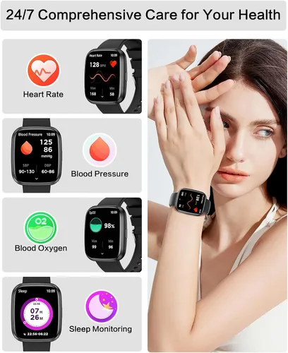 Miniatura 3 de Relojes inteligentes para hombres/mujeres, llamada Bluetooth de 1.75 pulgadas, reloj inteligente de voz AI, monitor de frecuencia cardíaca 24/7