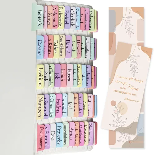 Miniatura 11 de Pestañas negras de la Biblia para mujeres/hombres/niños, 100 pestañas laminadas de la Biblia católica, Antiguo y Nuevo Testamento, pestañas
