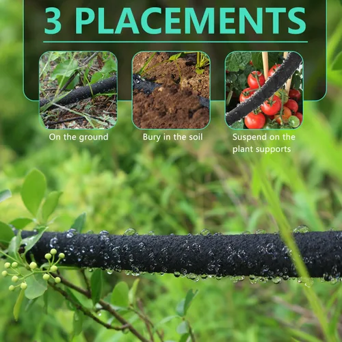 Miniatura 6 de Paquete de 4 mangueras de remojo para jardín de 10 pies, mangueras cortas de 40 pies, manguera de jardín de goma para riego, sistema de mangueras