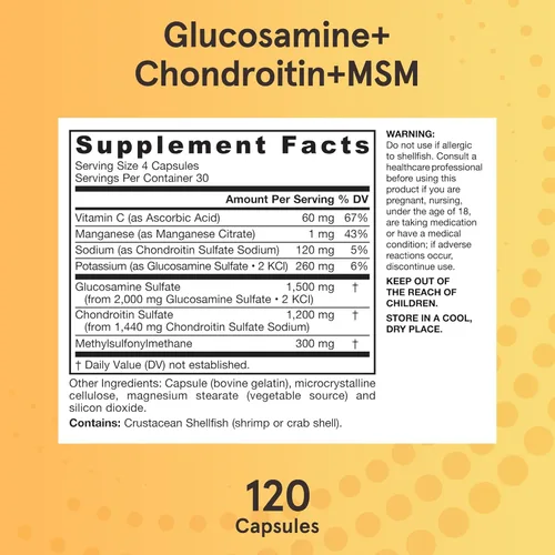 Miniatura 6 de Sumplemento Jarrow Formulas glucosamina, condroitina y MSM, GCM120, 1, 1