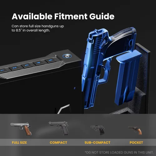 Miniatura 3 de XDeer Caja fuerte biométrica para pistola, caja fuerte para pistola deslizante, pistola de acceso rápido 0.1s para mesita de noche, mesita de noche