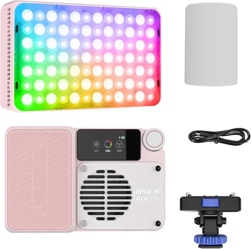 Miniatura 8 de Amaran Ace 25c Luz de video RGB, 25 W en el bolsillo de la cámara CCT 2300k-10000k, 5,908 lux @ 1.6 ft de iluminación, con batería recargable