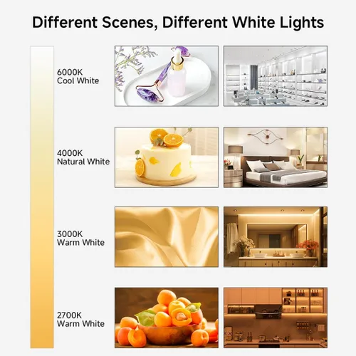 Miniatura 6 de BTF-LIGHTING COB - Tira de luz LED de 24 V, 16.4 pies, 3000 K, blanco cálido, regulable, de alta densidad, cinta flexible con control remoto