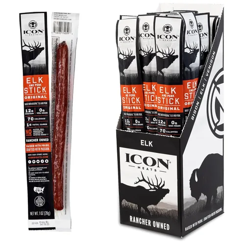 Miniatura 12 de ICON Meats Palitos de carne de bisonte y cerdo, barbacoa con miel, paquete de 24 bocadillos ricos en proteínas, bajo en azúcar, palitos de carne