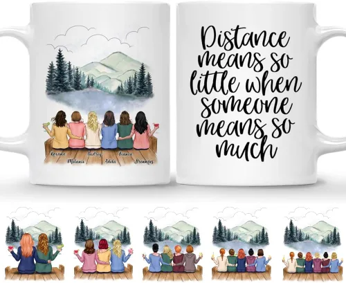 Miniatura 24 de Gossby Taza de café personalizada para hermana, regalo personalizado para hermana con diseño, nombre, perfecta para cumpleaños, Navidad, regalos