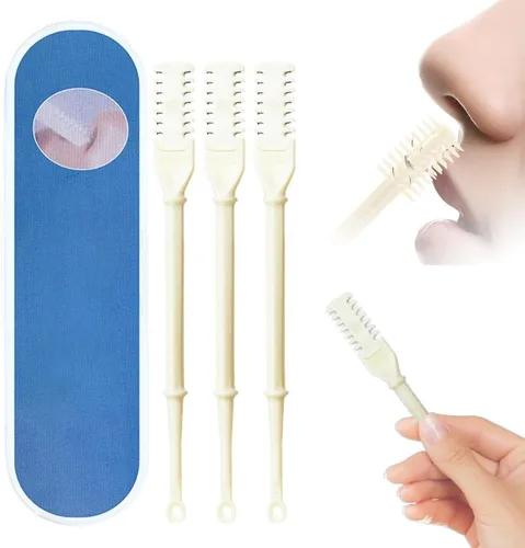 Miniatura 13 de Cortador de vello nasal 2 en 1 mejorado, herramienta de eliminación de vello de fosa nasal de doble cara, recortadora manual de vello de nariz