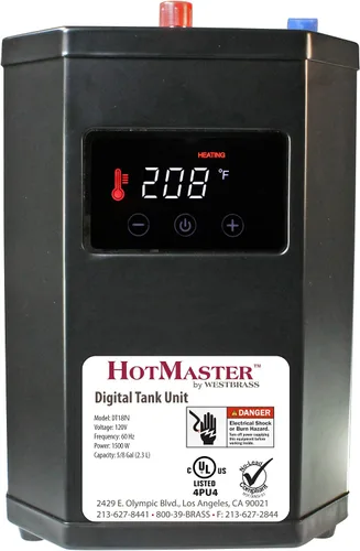 Miniatura 5 de Westbrass DT1F272-62 Develosah - Grifo dispensador instantáneo de agua fría y caliente de 9 pulgadas con sistema de tanque digital HotMaster