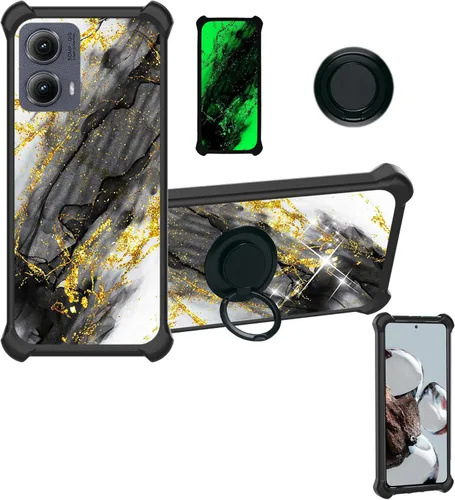 Miniatura 22 de Aroepurt Cricket Ovation 2 - Funda compatible con AT&T Maestro Max (2021) [PC duro + silicona suave] [purpurina dorada + luminosa] JSH-HDL