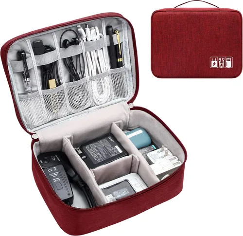 Miniatura 9 de Organizador de electrónica Bolsa organizadora de cables de viaje Bolsa de almacenamiento digital portátil impermeable Caja de accesorios