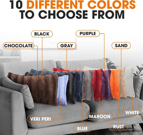 Miniatura 8 de Cheer Collection Almohadas Decorativas de Piel Sintética - Almohadas Decorativas para Sofá, Almohadas Decorativas para Cama, Almohadas de Acento