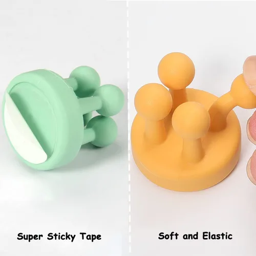 Miniatura 5 de 6 soportes de silicona impermeables para cepillos de dientes, ganchos autoadhesivos multifunción para colgar llaves, ropa, toalla, cable