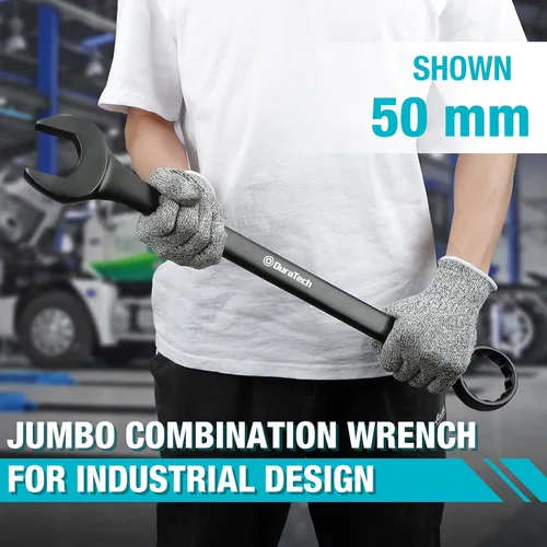 Miniatura 7 de DURATECH Juego de llaves combinadas jumbo, métricas, 6 piezas, 1.378-1.969 in, acero CR-V, revestimiento electroforético negro, con bolsa