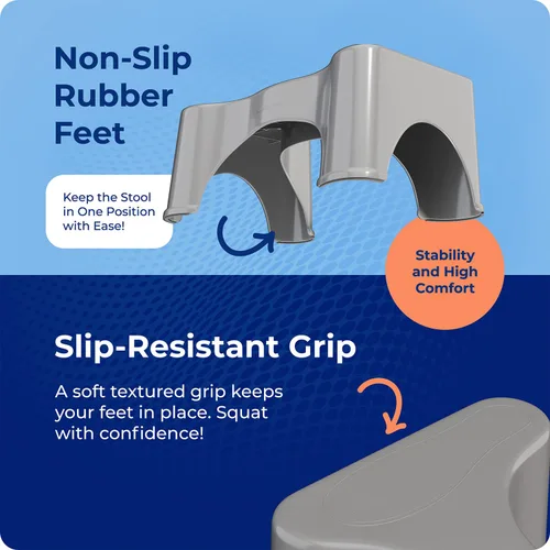 Miniatura 7 de Squatty Potty The Original - Taburete de inodoro para baño, color gris, 9 pulgadas