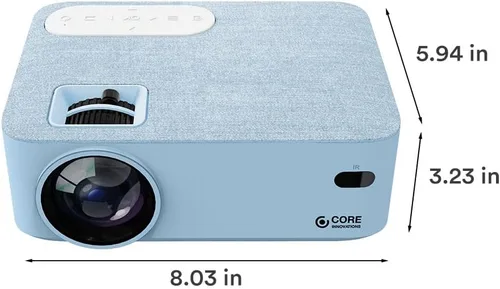 Miniatura 8 de Paquete de cine en casa con proyector, pantalla de 120 pulgadas y dos mini altavoces instantáneos inalámbricos Bluetooth de conducción ósea, azul