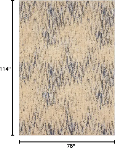 Miniatura 2 de Scott Living by Drew & Jonathan - Alfombra efímera moderna abstracta a rayas azul real de 8 x 11 pies, perfecta para sala de estar, comedor, oficina