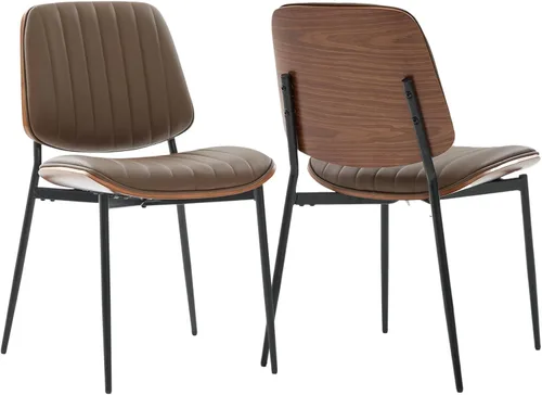 Miniatura 21 de ODUSE-DAILY Juego de 2 sillas de comedor modernas de mediados de siglo, sillas de cocina y comedor negras, juego de 2, sillas de cocina tapizadas