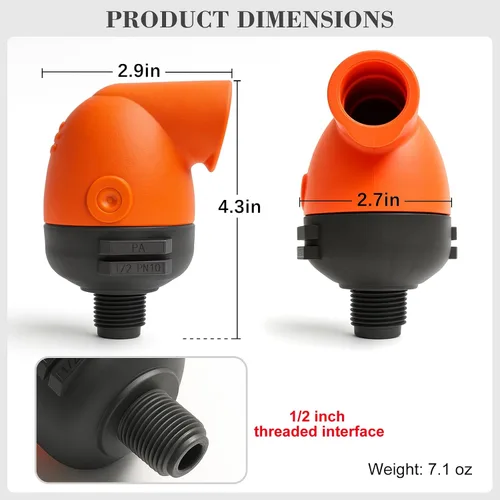 Miniatura 2 de Válvula de ventilación automática de 1/2 pulgada Conexión de rosca NPT Ventilación continua para tanques de agua, equipos agrícolas e