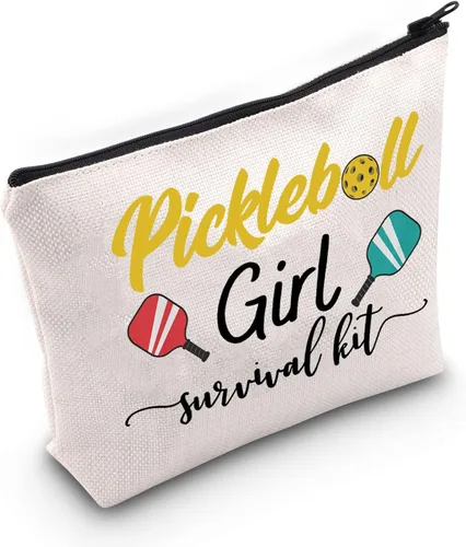 WZMPA Bolsa de maquillaje cosmética para niña de Pickleball Player, kit de supervivencia de pickleball para niña, regalo de entrenamiento de Chica