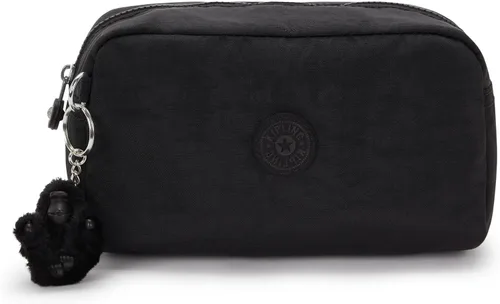 Kipling Gleam - Bolsa de cosméticos de peltre metálico para mujer, Negro (Black Noir)