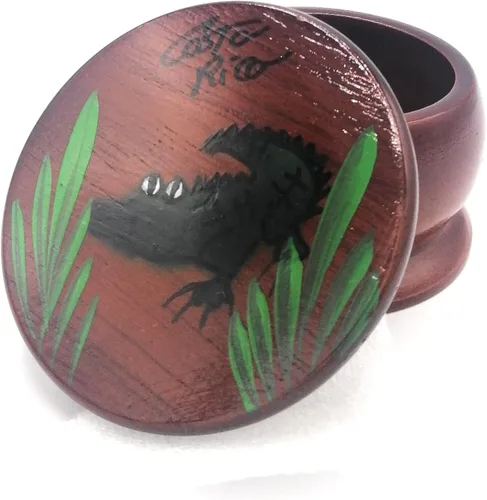Miniatura 4 de Joyero de madera - Decoración pintada a mano - Juego de 1 joyero auténtico de la selva tropical costarricense - Artesanal - Estuche