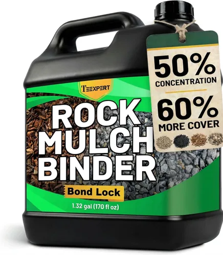 Teexpert Pegamento de roca para paisajismo: carpeta de mantillo de 170 oz, concentrado adhesivo de grava de guisante, fijación de piedra resistente