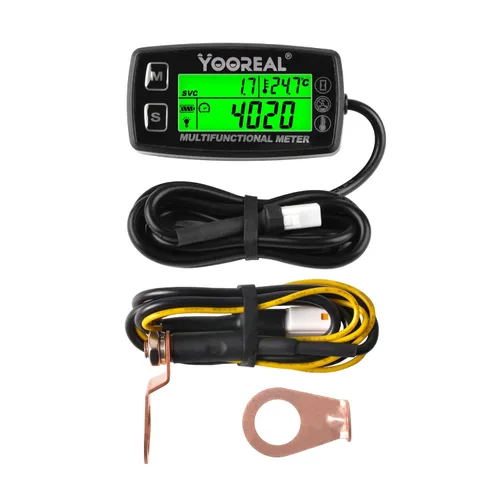 Miniatura 9 de Yooreal Medidor Digital de Temperatura del Motor, Tacómetro y Medidor de Horas, Sonda de Temperatura Removible, Impermeable para Motonieve, Soplador