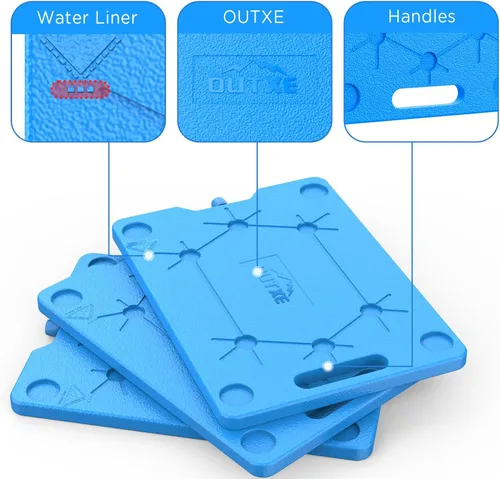 Miniatura 8 de OUTXE Bolsas de hielo para enfriadores – Grandes, 10 x 13 pulgadas, ahorro de espacio, reutilizables, de larga duración, paquetes de congelador frío