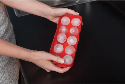 Miniatura 6 de HIC Kitchen Cannonball - Bandeja de silicona para cubitos de hielo, antiadherente, esferas grandes Silicona de grado alimenticio, hace 10 bolas