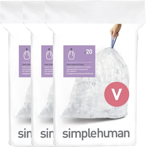 Miniatura 9 de simplehuman Forro para bote de basura de ajuste personalizado, 45 litros/12 galones, 20 unidades (paquete de 2)