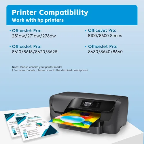 Miniatura 2 de 951XL - Paquete combinado de cartuchos de tinta de alto rendimiento compatibles para HP 951, cian, magenta, amarillo, 951XL, tinta de impresora a
