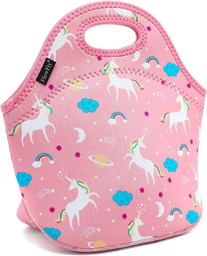 Miniatura 23 de FlowFly Lonchera de neopreno para niños, bolsa suave aislada, mini bolsa térmica para comidas, kit para niños, niñas, hombres, mujeres, escuela