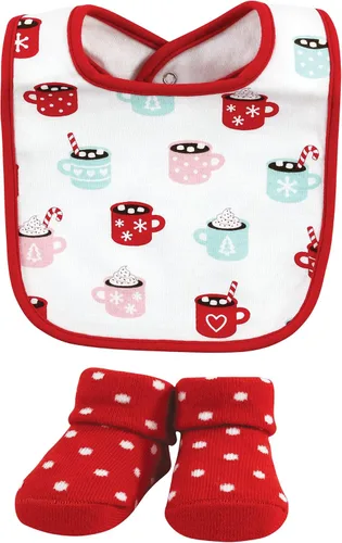 Miniatura 12 de Hudson Baby Conjunto de babero y calcetines unisex de algodón para bebé