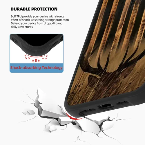 Miniatura 3 de Funda con diseño de ciervo y bandera estadounidense para iPhone 11 Pro Max - Funda protectora de poliuretano termoplástico resistente, antiarañazos