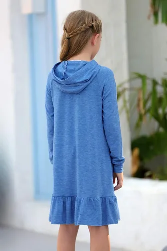 Miniatura 2 de GORLYA Sudadera raglán de manga larga con dobladillo con volantes para niñas de 4 a 14 años