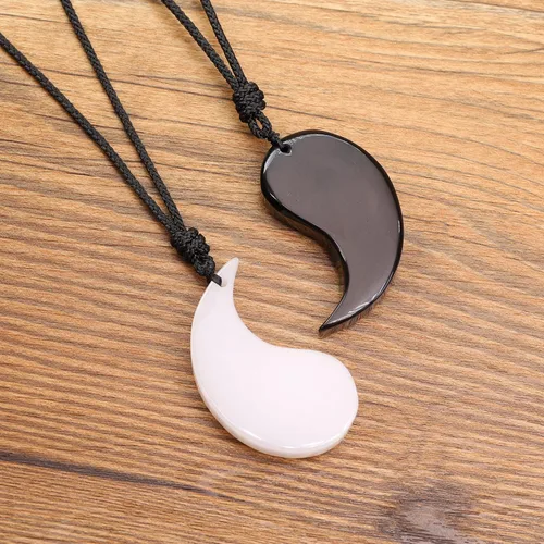 Miniatura 6 de COAI Collar de dragón y fénix, collares con colgante de Yin Yang para parejas