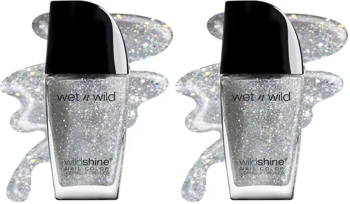 Miniatura 20 de wet n wild Wild Shine Esmalte de uñas, caleidoscopio, capa superior con purpurina, color de uñas