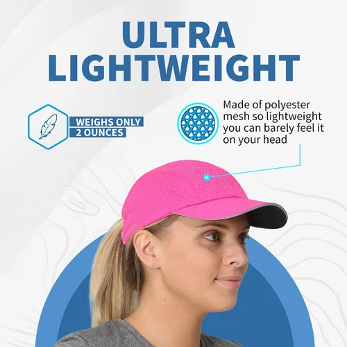 Miniatura 3 de TrailHeads Gorra deportiva de malla ligera y de secado rápido para mujer, con ribete reflectante
