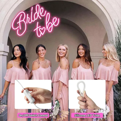 Miniatura 5 de Letrero de neón para futura novia, luces de neón LED rosas USB para boda, luces de neón para despedida de soltera, compromiso, fiesta de compromiso